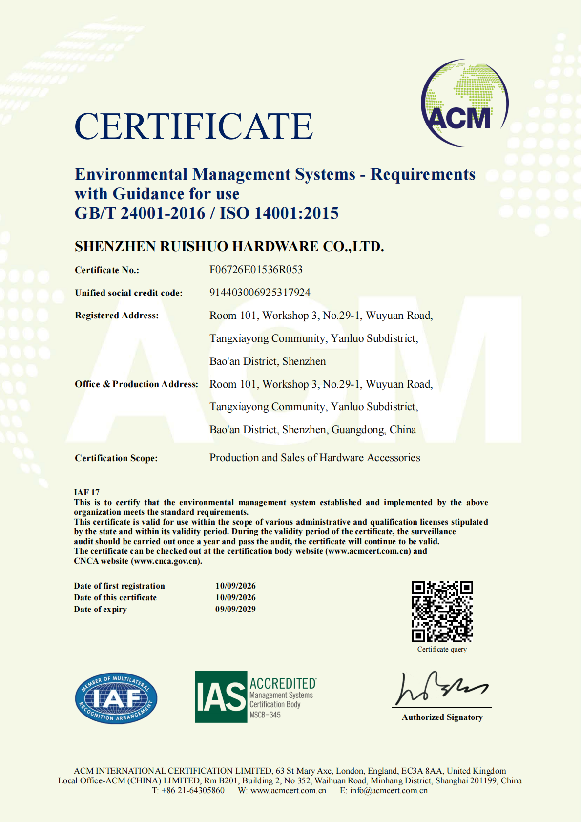 ISO 14001 document